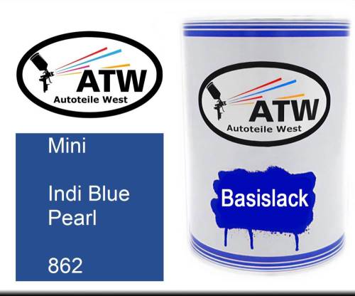 Mini, Indi Blue Pearl, 862: 500ml Lackdose, von ATW Autoteile West.